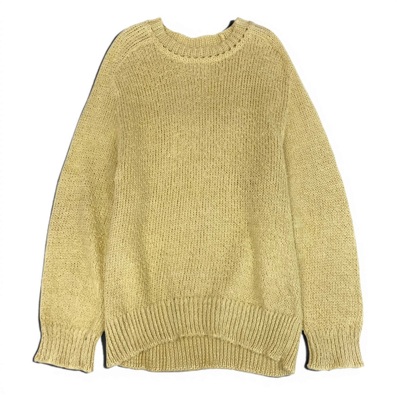 Md23  Maison Margiela メゾンマルジェラ リネン オーバーサイズ ブラッシュドセーター ローゲージニット  S50HL0007 サイズS イエロー リネン100％ メンズ 紳士服o07t
