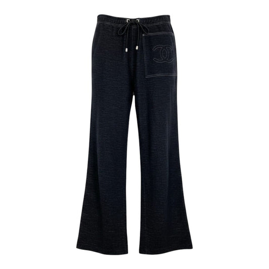 Ci4 【美品】CHANEL ココマーク コットンウールパンツ P21695 38サイズ ダークグレー レディース 女性用u02t