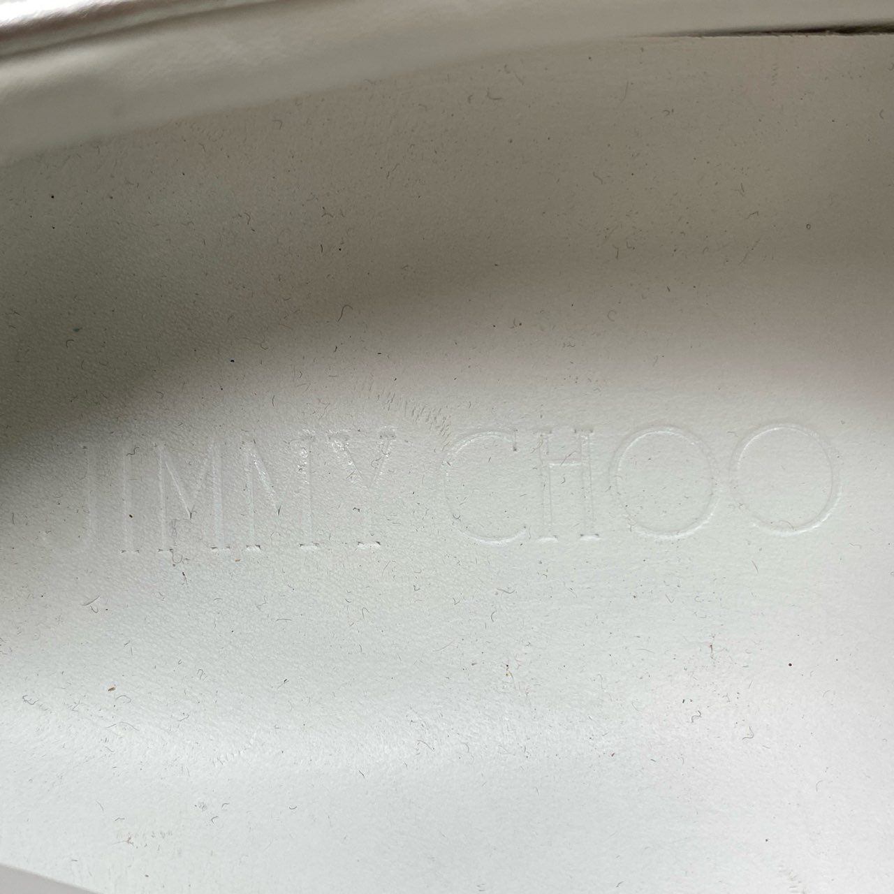 5k5 【イタリア製】JIMMY CHOO ジミーチュウ ワッペンデザイン スリッポンシューズ ローカットスニーカー サイズ42 シルバー レザー メンズ 男性用 靴 シューズ