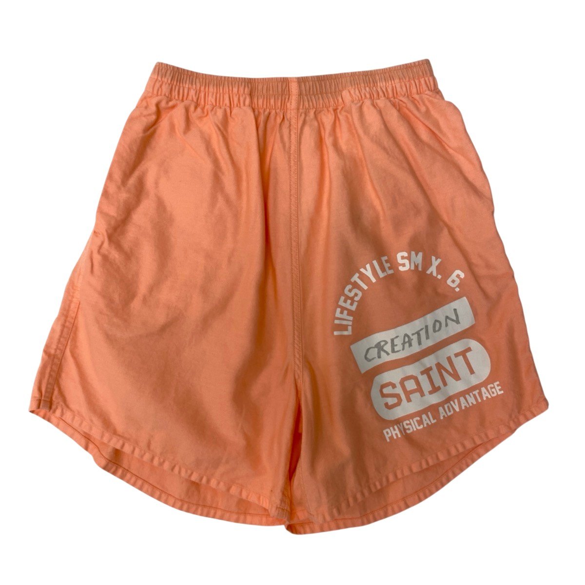 26g11 【未使用タグ付】 SAINT MXXXXXX セントマイケル 24SS EASY SHORTS ハーフパンツ ショートパンツ サイズS オレンジ コットン100％ メンズu02t