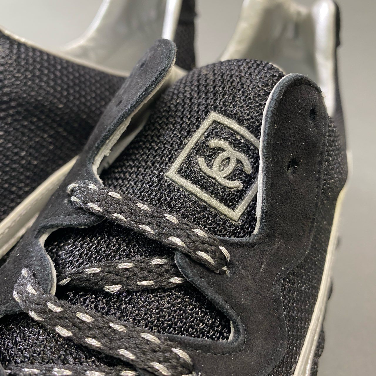 1g7《美品》 CHANEL SPORT シャネル スポーツ ココマーク スニーカー 37 ブラック ランニング シューズ トレーニング スペイン製