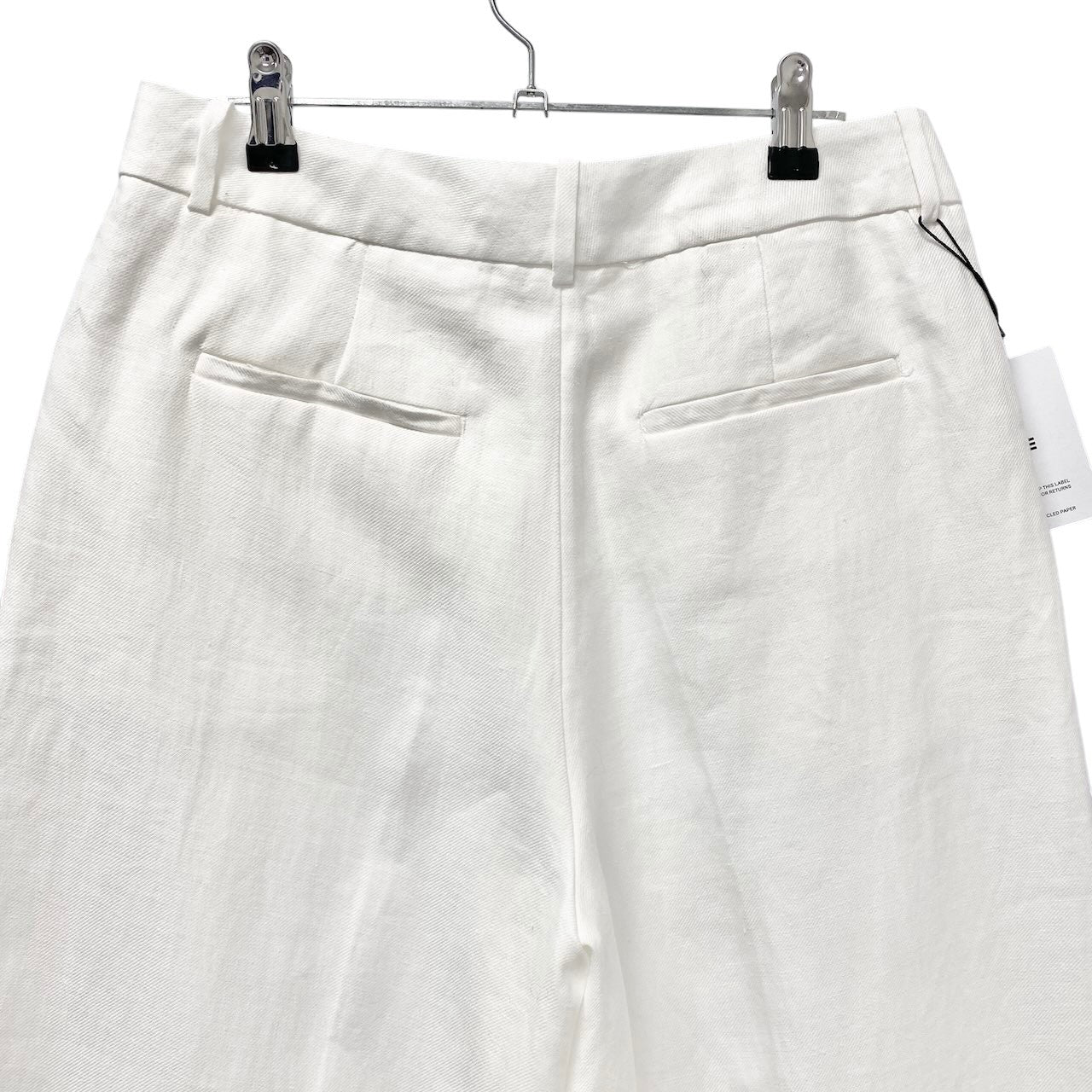 42c26 【新品保管品】 PESERICO ぺセリコ ワイドパンツ タグ付 イタリア製 リネンパンツ 春夏 レディース 女性用 42 ホワイトu02t