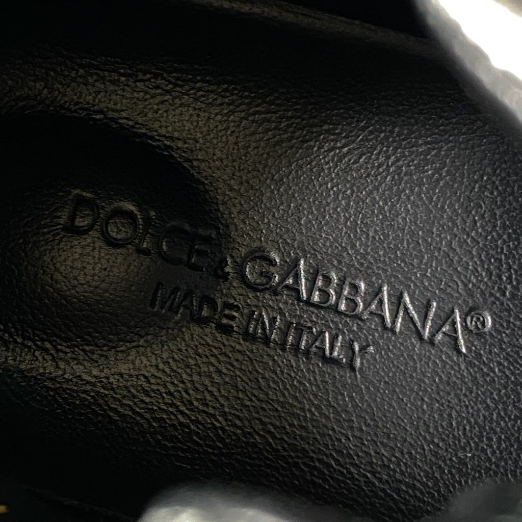 1f29 DOLCE&GABBANA ドルチェアンドガッバーナ メタリック ハイカットスニーカー 6 1/2 シルバー メタル イタリア製 シューズ