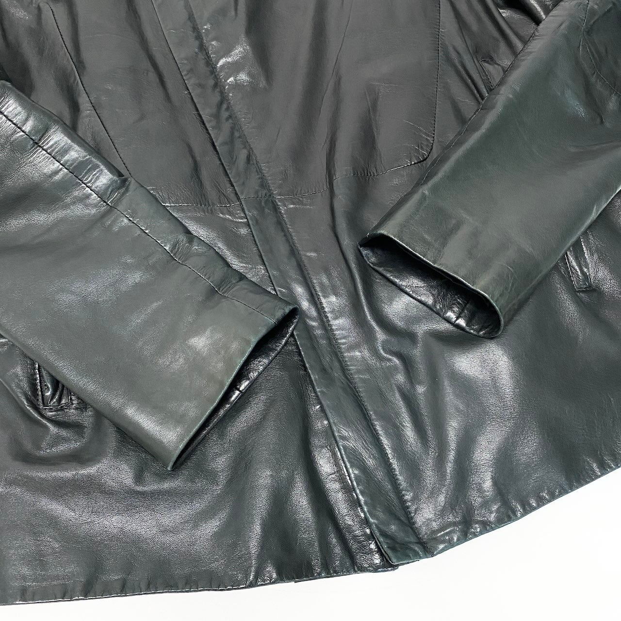25e10 HELMUT LANG レザーラーダースジャケット ジップレザージャケット 17-9104001 XSサイズ ブラック 羊革 メンズ 男性用k02i