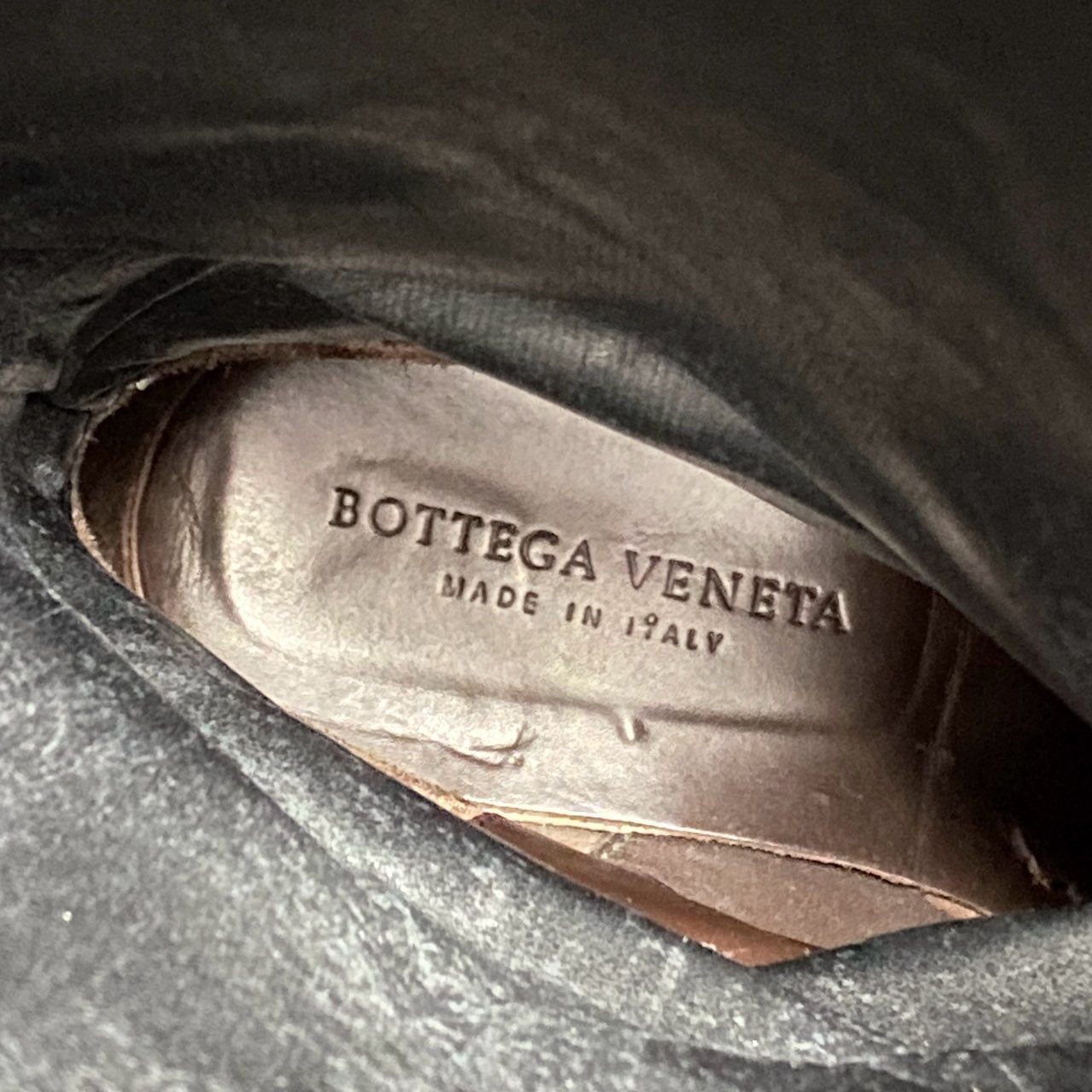 1a5 BOTTEGA VENETA ボッテガヴェネタ スウェードレザー ロングブーツ 35 1/2 グレー スエード リングベルト シューズ イタリア製