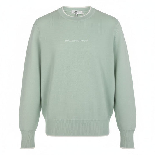 Ib26 《美品》 BALENCIAGA バレンシアガ フロントロゴ ニット セーター S ライトグリーン レディースu02t