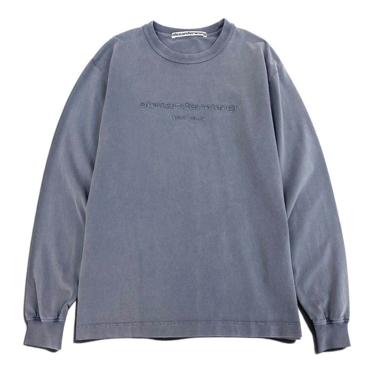 h17 【美品】alexanderwang  グリッターロゴ ロングTシャツ XSサイズ グレー コットン100％ レディース 女性用k02i