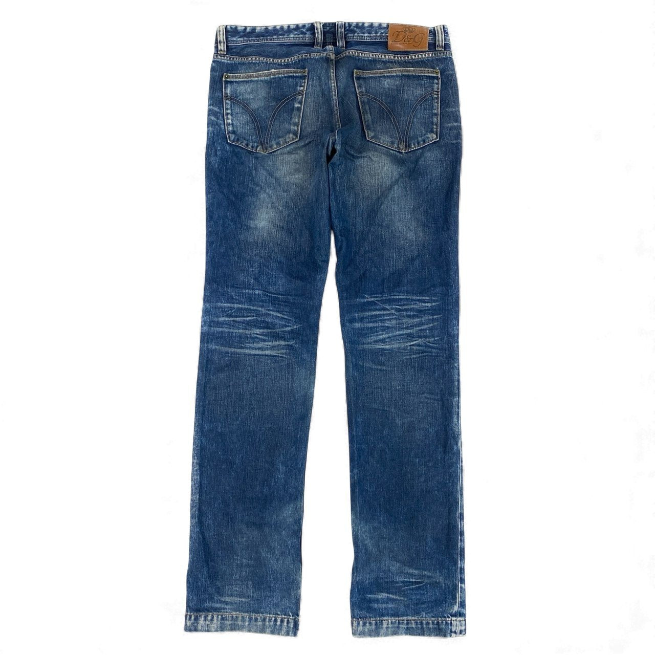 29l14 D＆G DOLCE＆GABBANA ディーアンドジー ドルチェアンドガッバーナ デニムパンツ ダメージ加工 ボタンフライ 34サイズ インディゴ コットン100％ メンズo07t