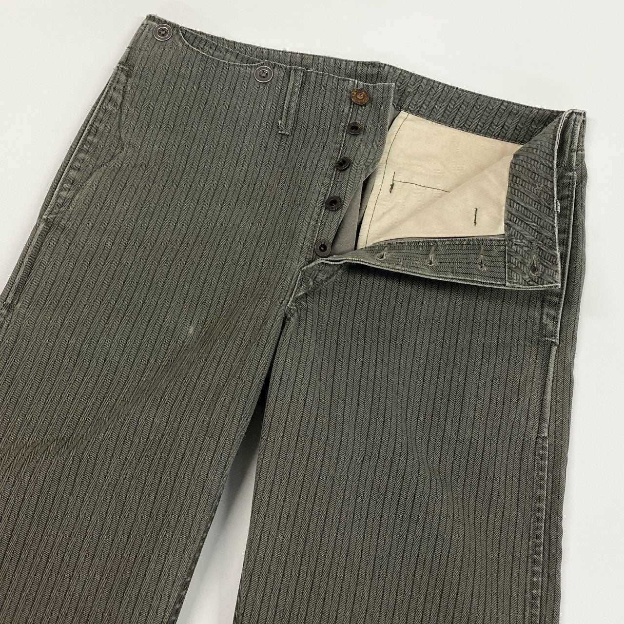 12b19 DOUBLE RL ダブルアールエル RRL ヘリンボーンストライプパンツ サイズ30 グレー WAIST OVERALLSt18r