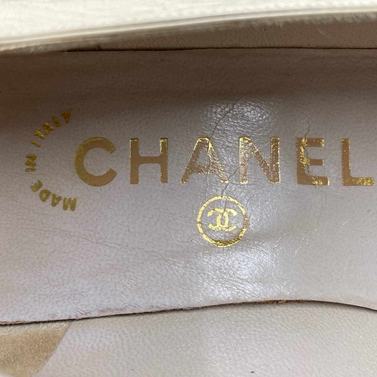 6f4 CHANEL シャネル バイカラー ヒールパンプス 35 1/2 ホワイト ブラック レザー leather イタリア製 シューズ