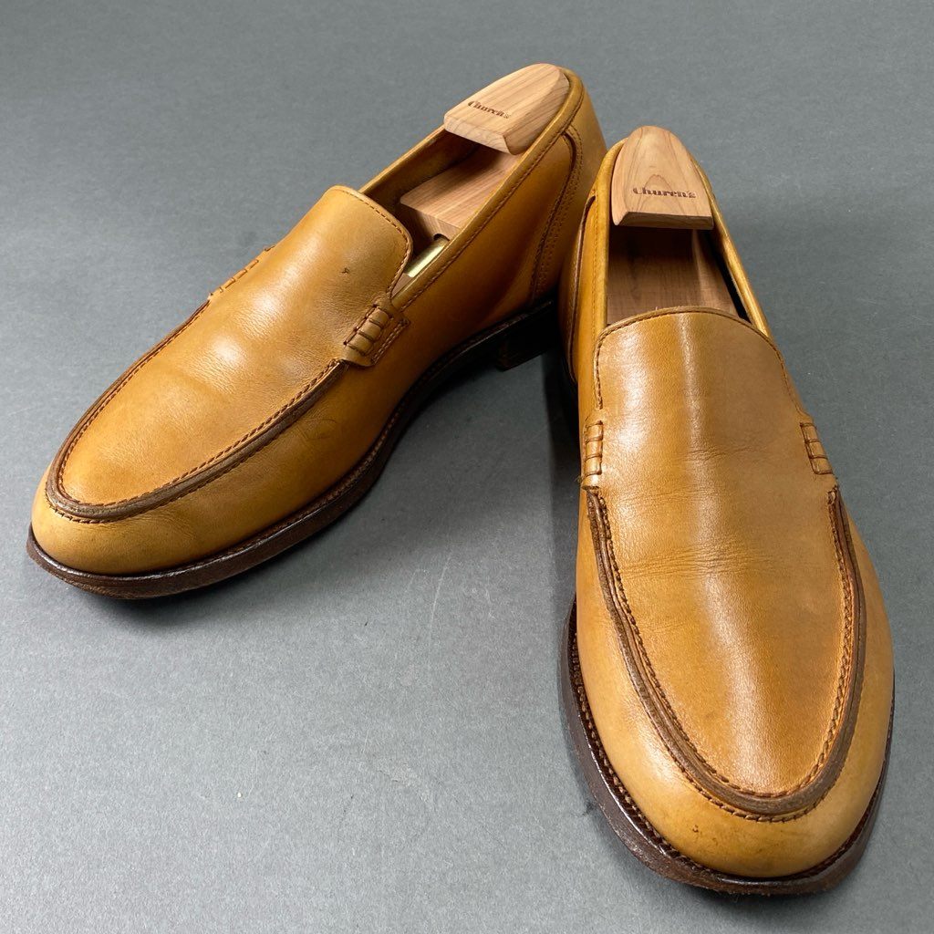 2f2 CROCKETT＆JONES クロケットアンドジョーンズ コブラヴァンプ ローファー 6E キャメル レザー leather シューズ イングランド製