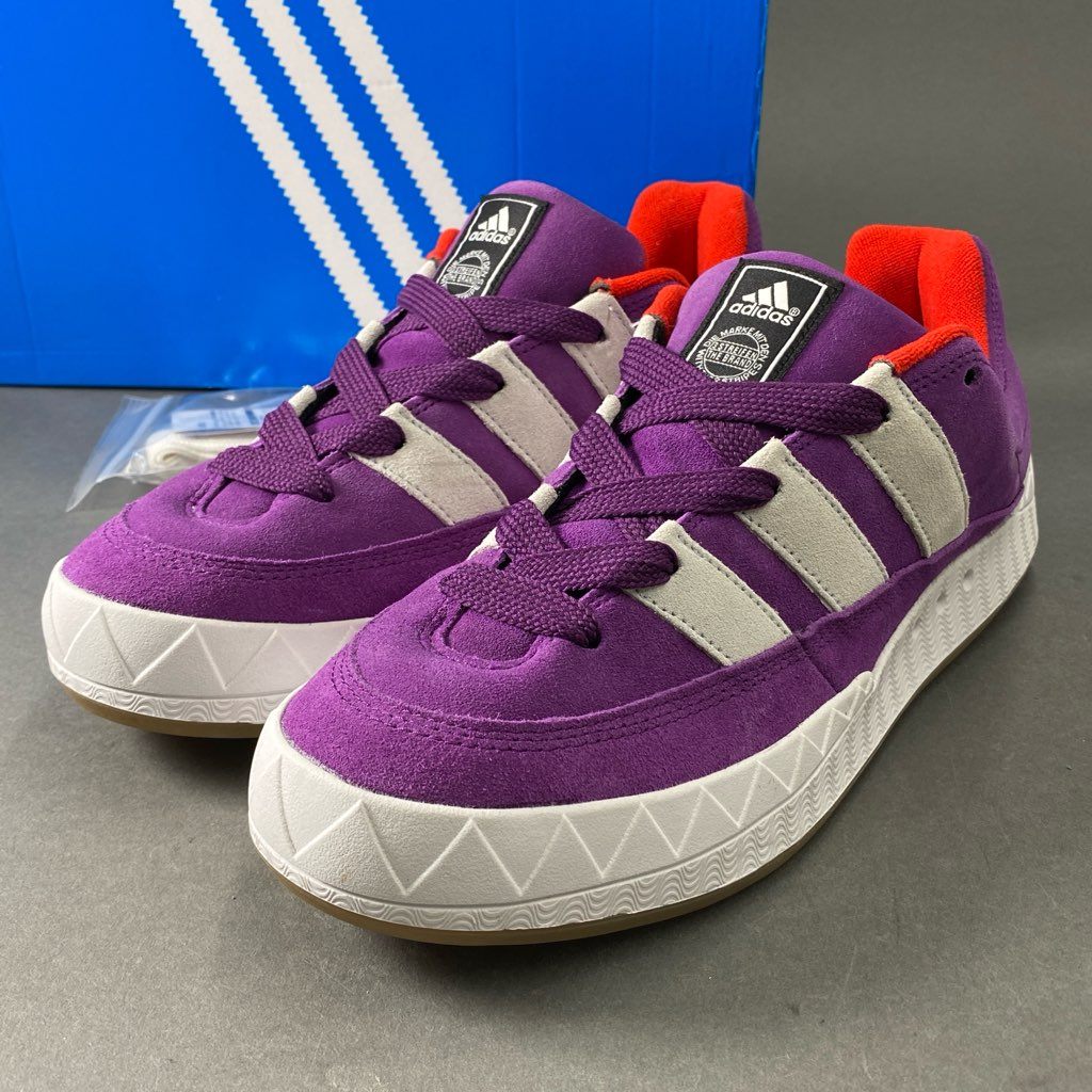 7f6 adidas アディダス × atmos アトモス ADIMATIC アディマティック スニーカー GV6712 29cm パープル スウェード シューズ 箱付き