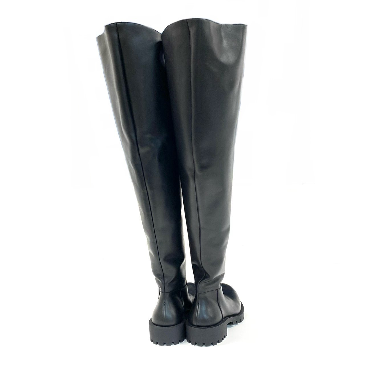 i22《極美品》 BALENCIAGA バレンシアガ HUMMER CUISSARDES ハマー レザーロングブーツ サイハイブーツ 712809 サイズ42 ブラック レザー メンズu02t