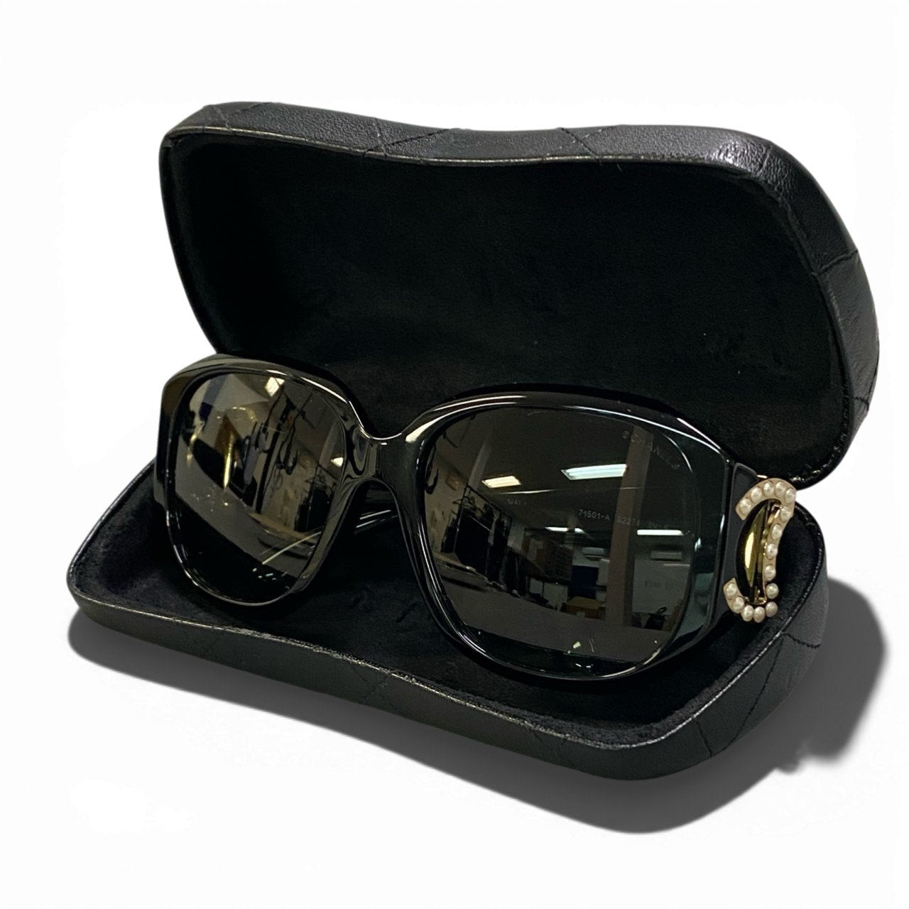 b15 CHANEL シャネル パールココマーク サングラス 小物 71501-A S2271 ブラック レディースta1