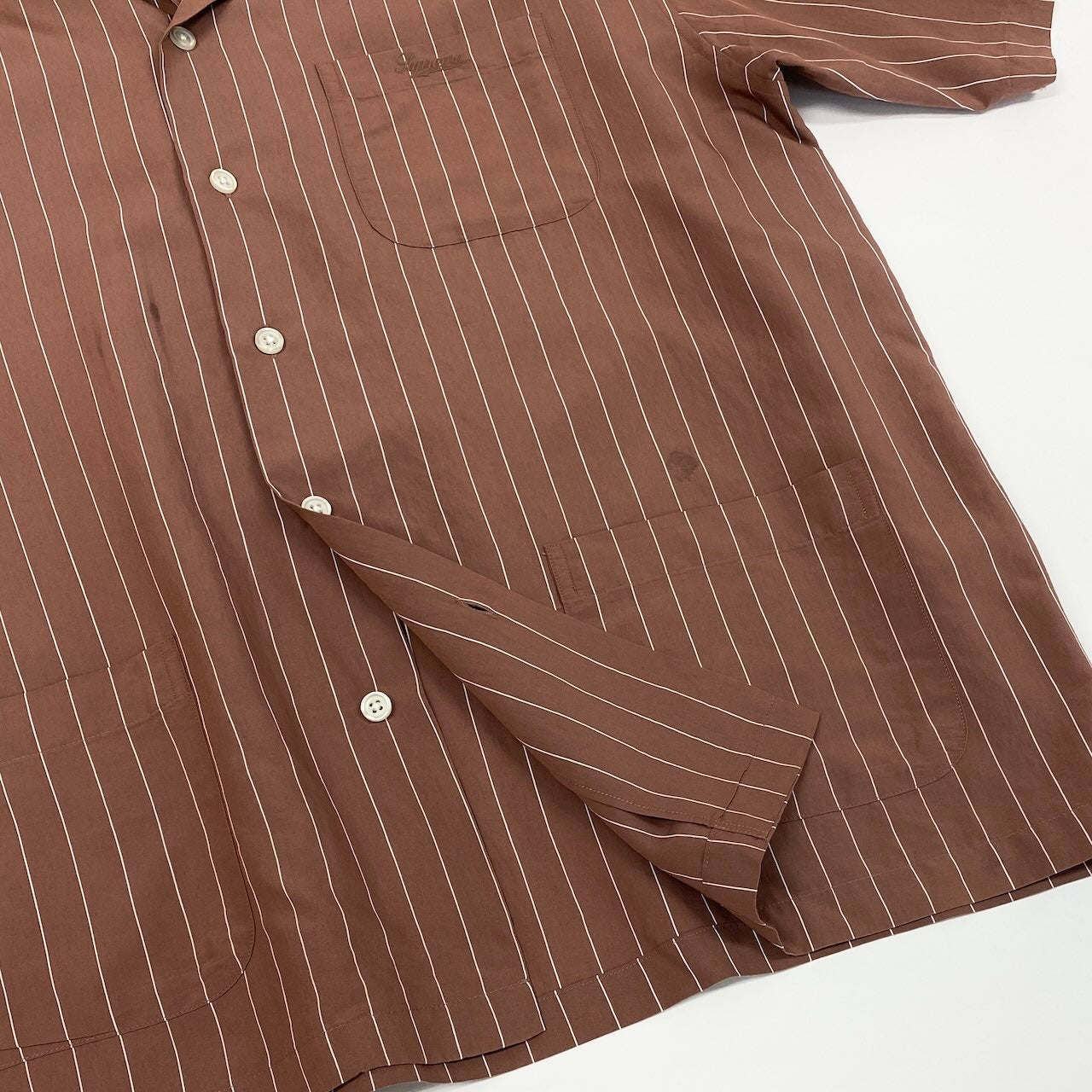 47d16 Supreme シュプリーム Stripe S/S Pajama Shirt パジャマシャツ
