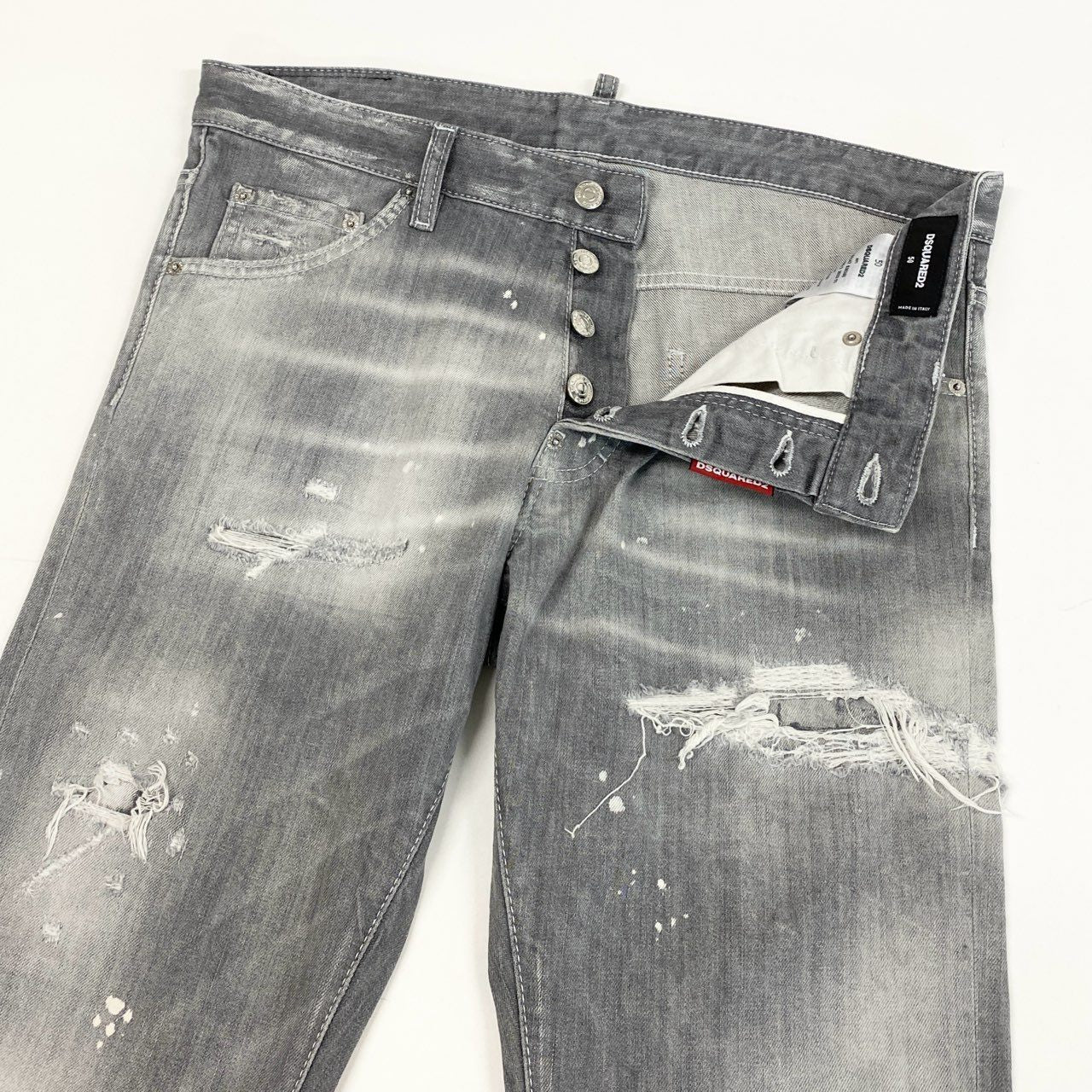 49L9 【美品】DSQUARED2 ディースクエアード COOL GUY JEAN ストレッチ デニム ウォッシュ ダメージ加工 S71LB1147 S30260 50サイズ グレー メンズo07t