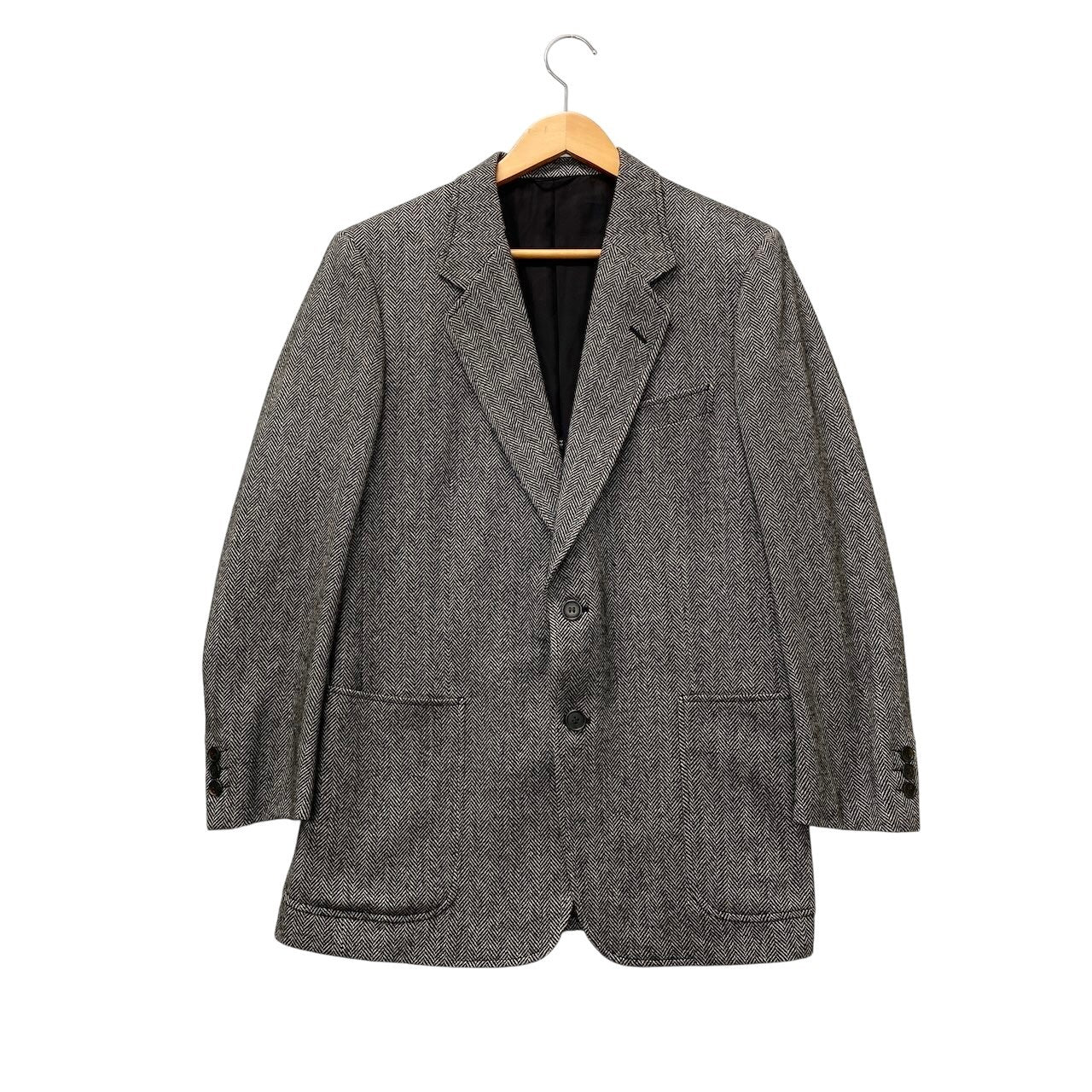 85g5 Christian Dior クリスチャンディオール テーラードジャケット カシミヤウールジャケット オールド ヘリンボーン ホワイト ブラック メンズ 男性用u02t