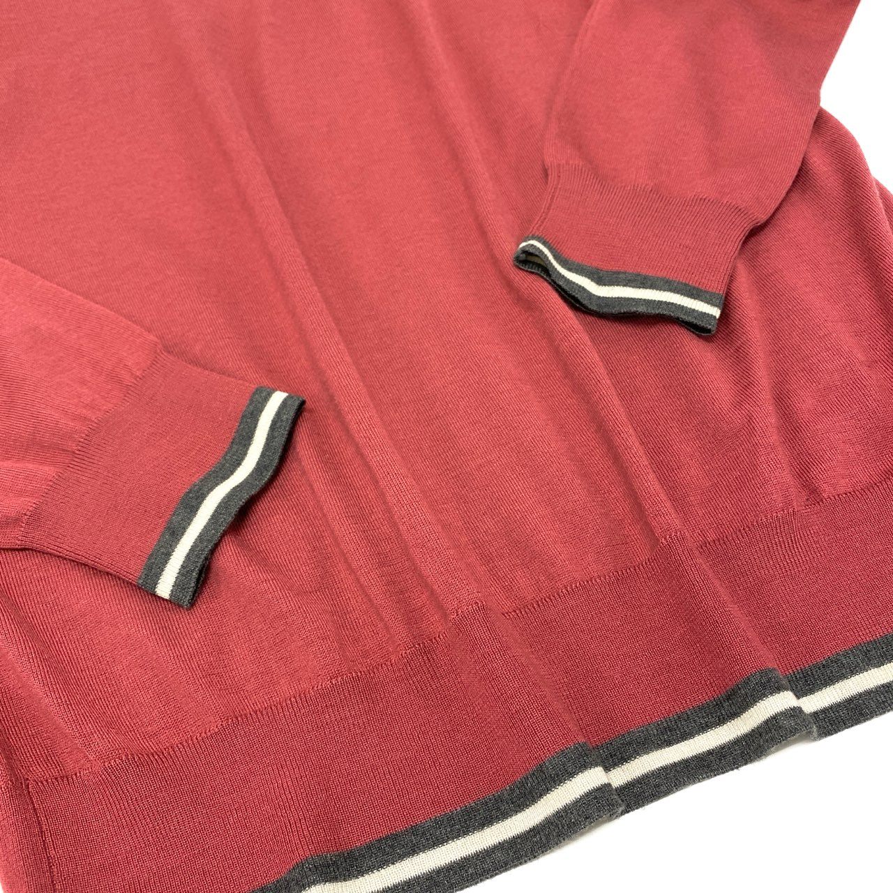 68L1 HERMES エルメス カシミヤ混紡 クルーネック ニット セーター トップス M ピンク系 カシミヤシルク メンズ イタリア製u02t