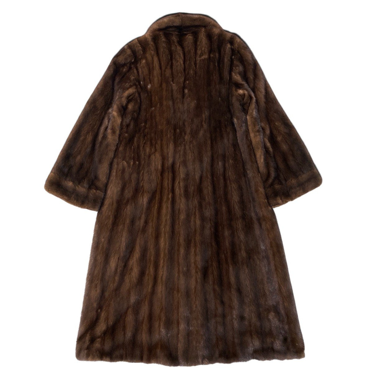 59h18 デミバフミンク 超ロングコート 丈115cm F ブラウン 本毛皮 リバーシブル Mink Fur Long Coatt18r
