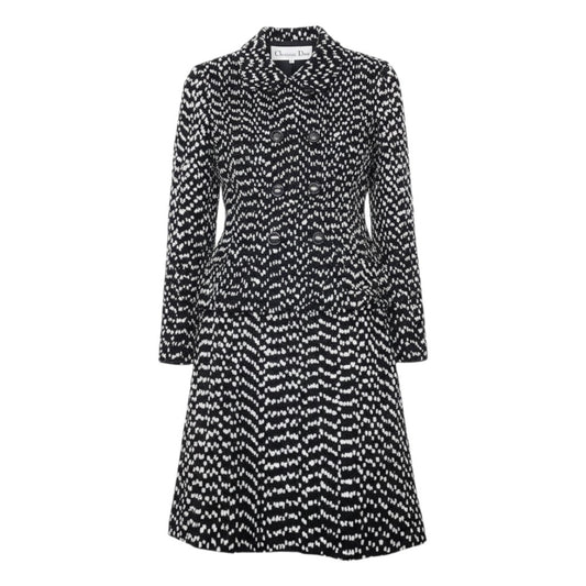 25i27 Christian Dior クリスチャンディオール スカートセットアップ ツイード ジャケット スカート 9サイズ ブラック ホワイト レディース 女性用u02t