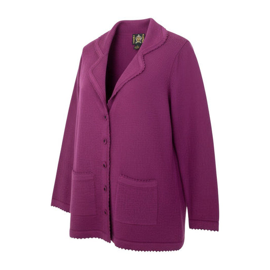 30K18 ROYAL ALPACA ロイヤルアルパカ ニットカーディガン ニットジャケット レディース 女性用 L パープル アルパカ100％u02t