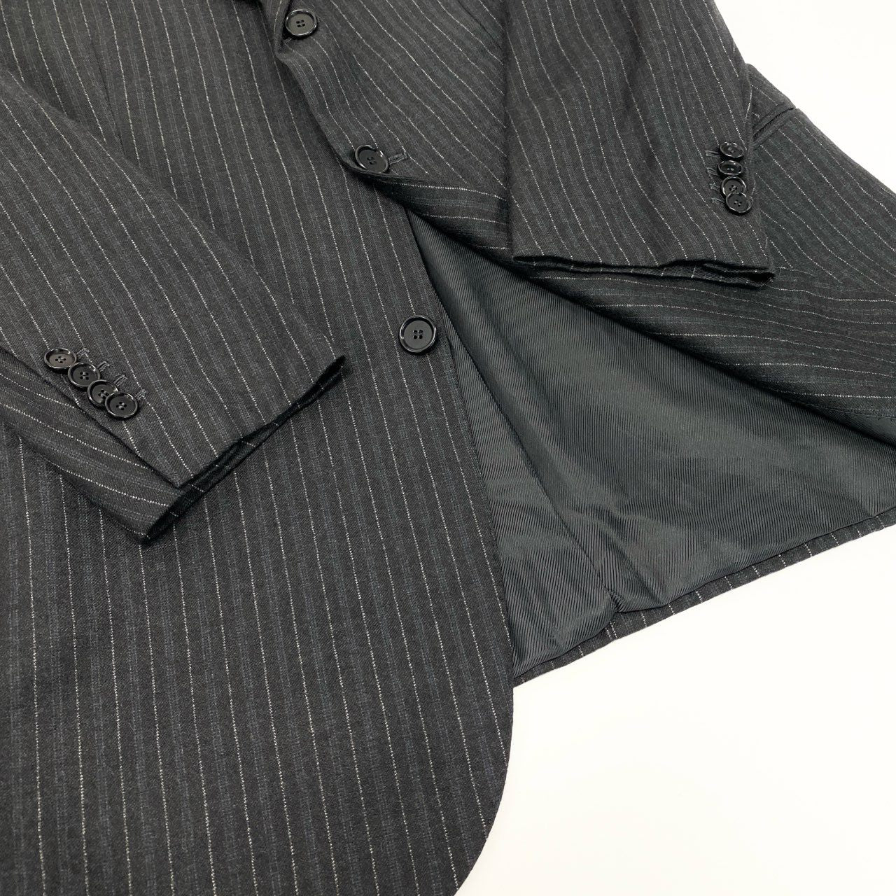 51Ⅼ2 Cesare Attolini チェザーレアットリーニ シングルスーツ セットアップ ストライプスーツ タイユアタイ 50 7R グレー系 ウール メンズ tie your tieu02t