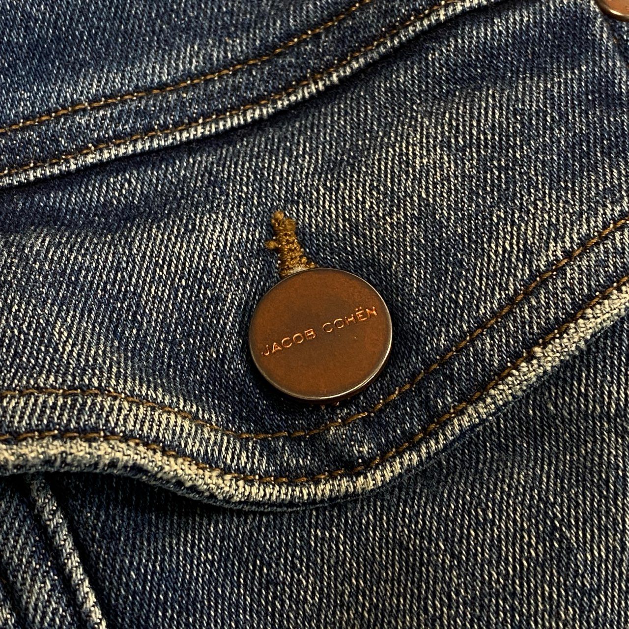 39L15 JACOB COHEN ヤコブコーエン ヴィンテージウォッシュ ストレッチデニムジャケット アウター Sサイズ相当 インディゴ レディースo07t