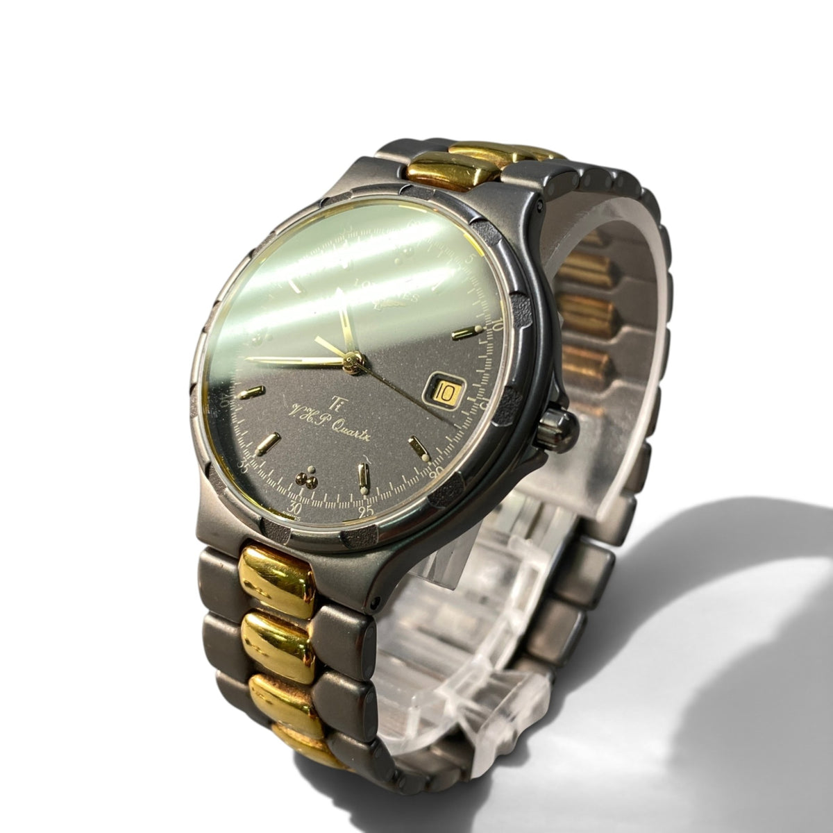 i10 稼働品 LONGINES ロンジン Conquest Ti コンクエスト チタン VHP クォーツ 腕時計 シルバー ゴールド メンズu02t