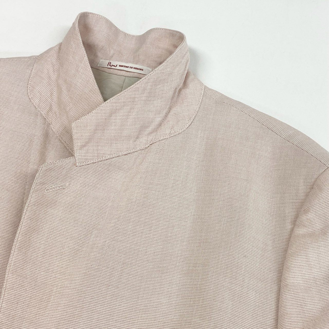 37L22 Papas パパス テーラージャケット サマージャケット 48 ピンク コットンリネン メンズ 紳士服u02t