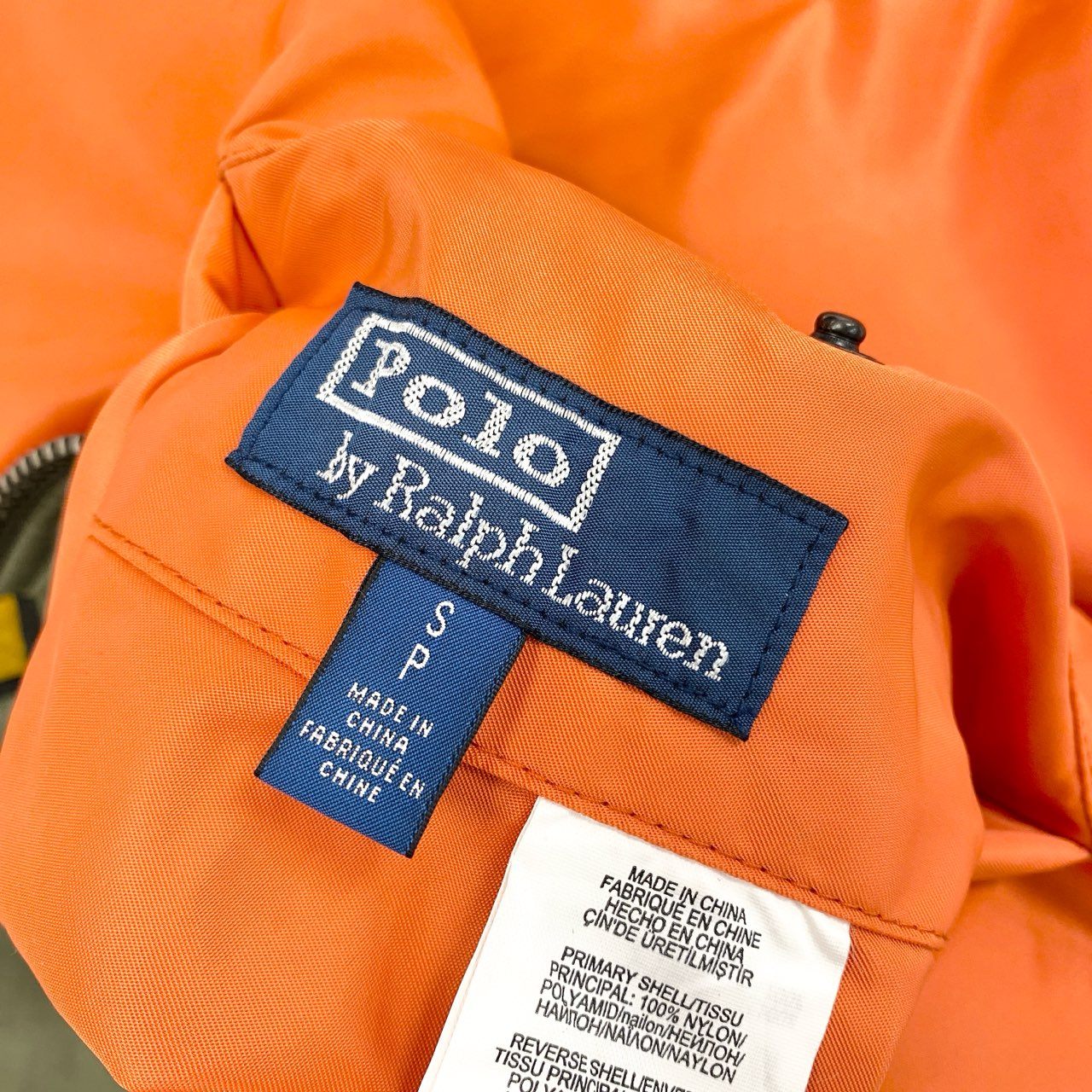 37i30 Polo by Ralph Lauren ポロバイラルフローレン MA-1 フライトジャケット ボンバージャケット リバーシブル 710716250001 Sサイズ カーキ オレンジ メンズo07t