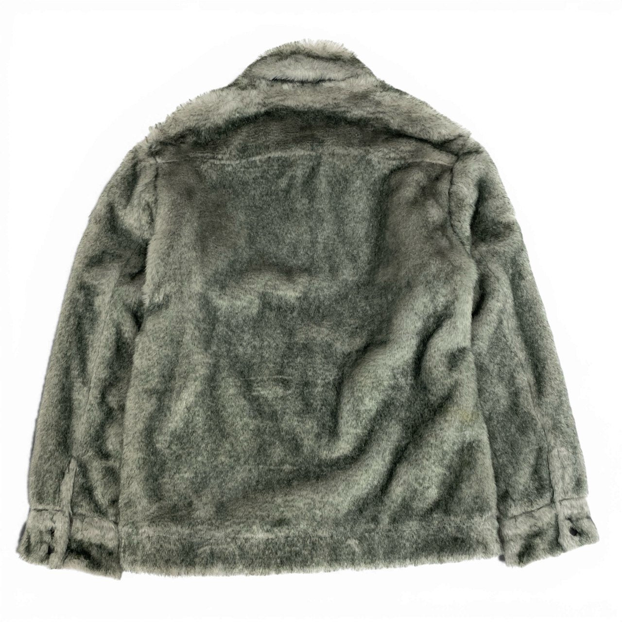 58a21 Zephyren ゼレファン ファージャケット ダブルジップ 裏地ベロア〇 メンズ 紳士服 サイズM グレーu02t