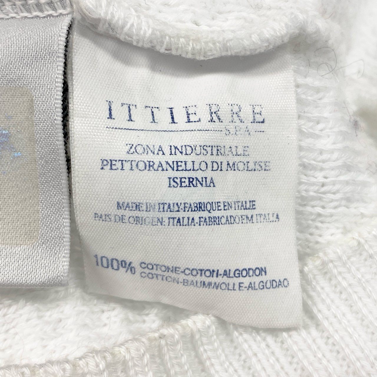 76k21 VERSACE ヴェルサーチ vintage front logo knitwear ロゴ刺繍 ニット サイズS ホワイト レディース トップスk02i