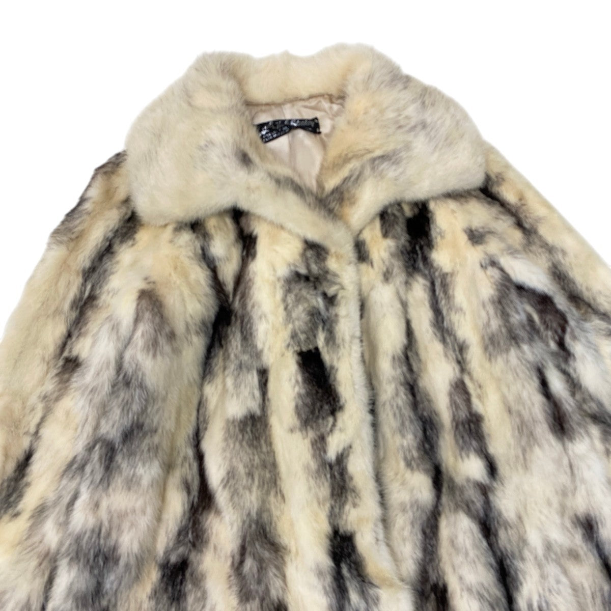 44i24 クロスミンク ファーコート サイズF アイボリー 本毛皮 Cross Mink Fur Coat リアルファーt18r