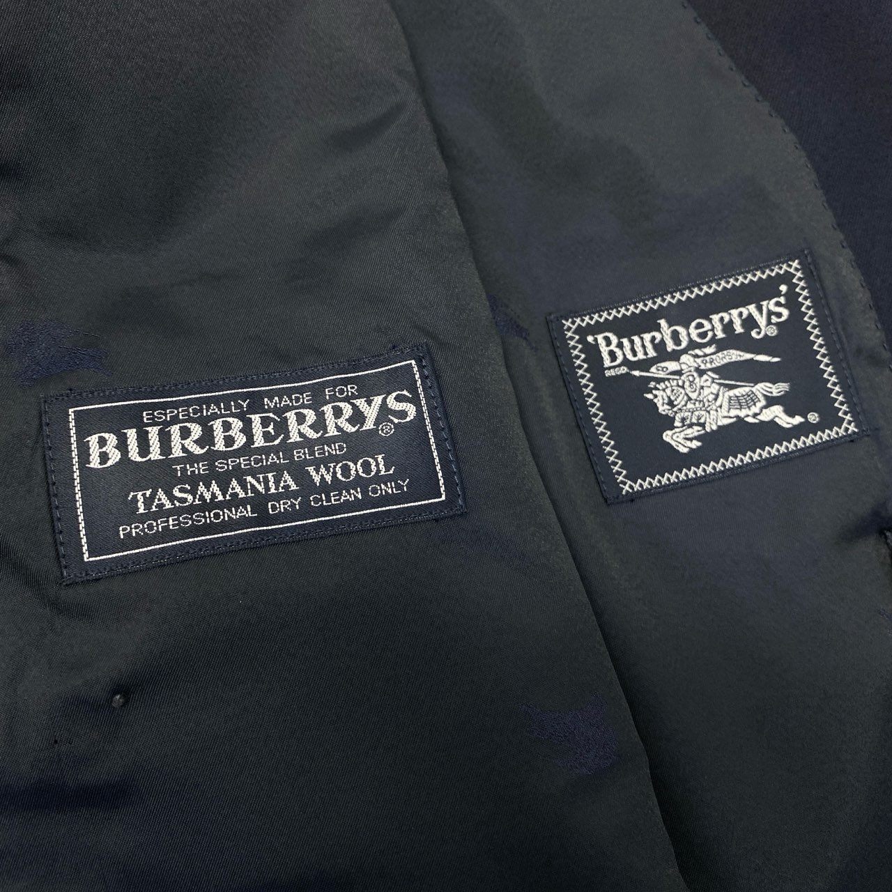 56c9 《美品》 OLD Burberrys バーバリーズ 紺ブレザー ホース金ボタン テーラージャケット ダブル 180A7 ネイビー ウール メンズu02t