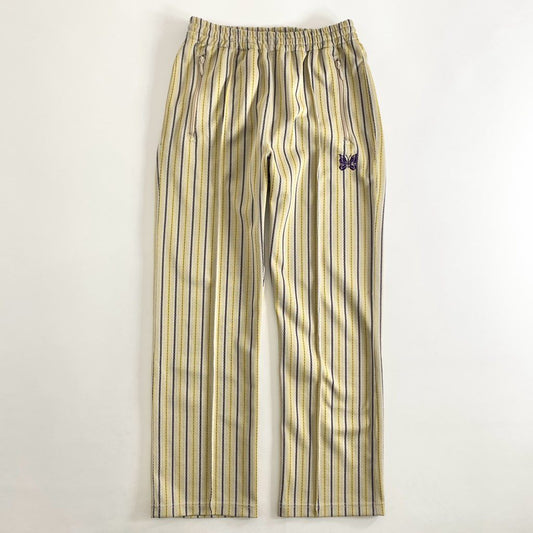 71g3 《美品》 Needles ニードルス 23ss Track Pant - Poly Jq. トラックパンツ ストライプ ジャージ ボトム MR283 S イエロー ポリエステル