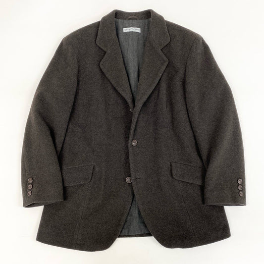 49i11 EMPORIO ARMANI エンポリオアルマーニ セミロングコート ウールコート イタリア製 90’s～00’s old メンズ 男性用 1626922 48 ブラウン系u02t