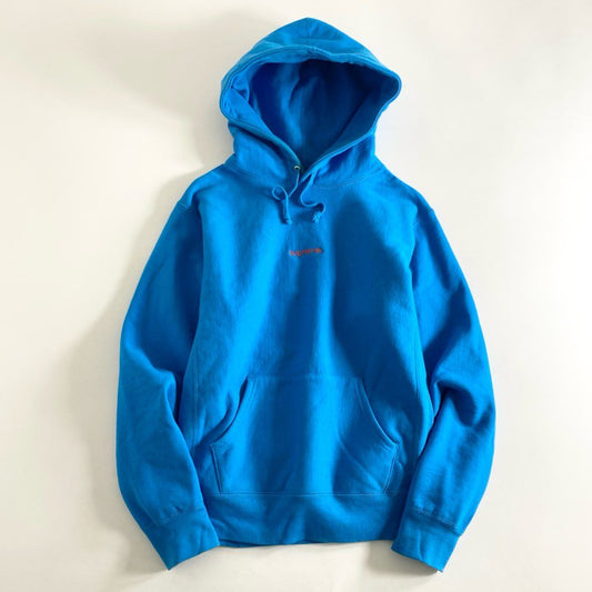 13e21 SUPREME シュプリーム 18FW Trademark Hooded Sweatshirt プルオーバー フーディ パーカー ロゴ刺繍 Sサイズ ブルー コットン