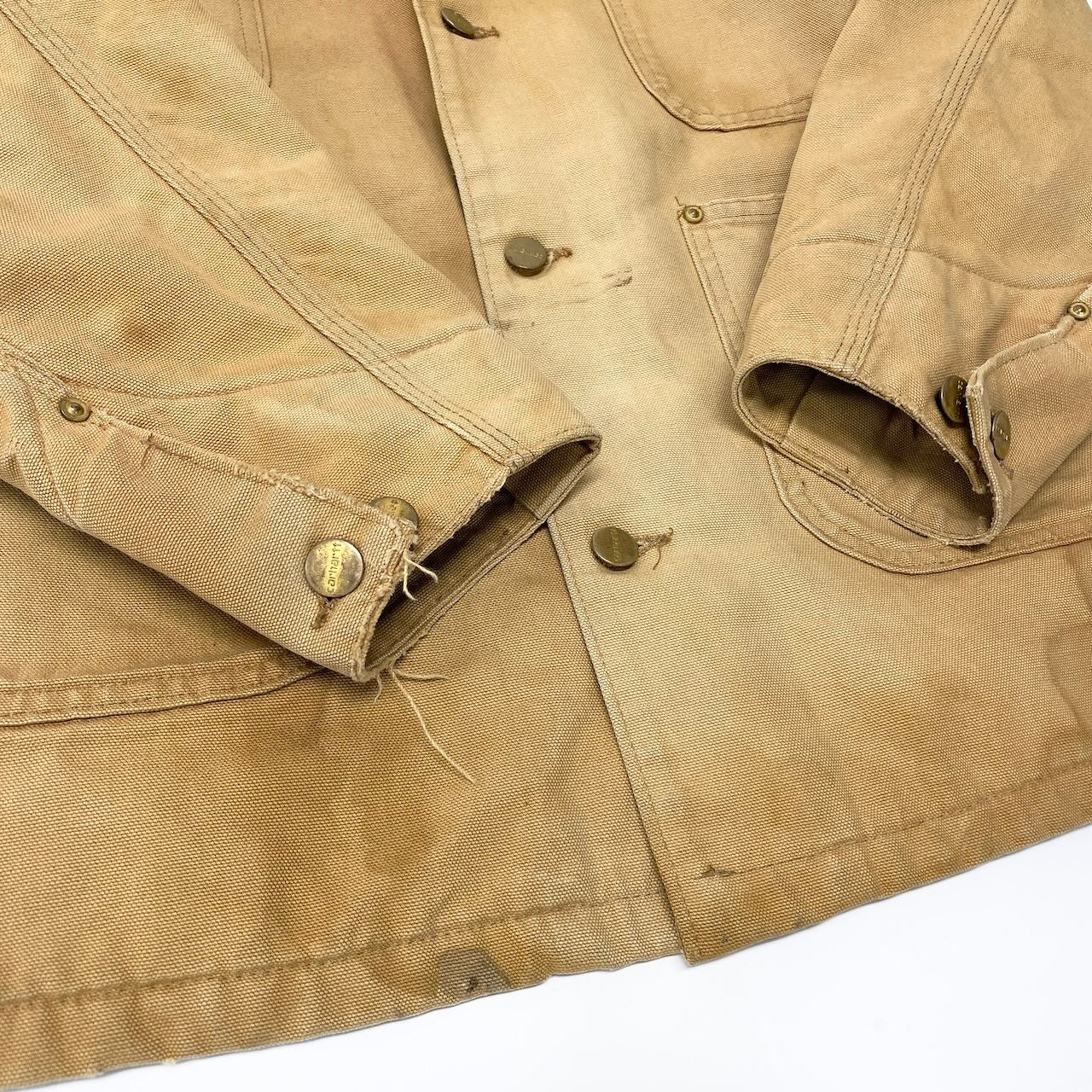 5d10 Carhartt カーハート ミシガンチョアコート ダックジャケット サイズL～XL相当 茶系 Vintage ヴィンテージt18r