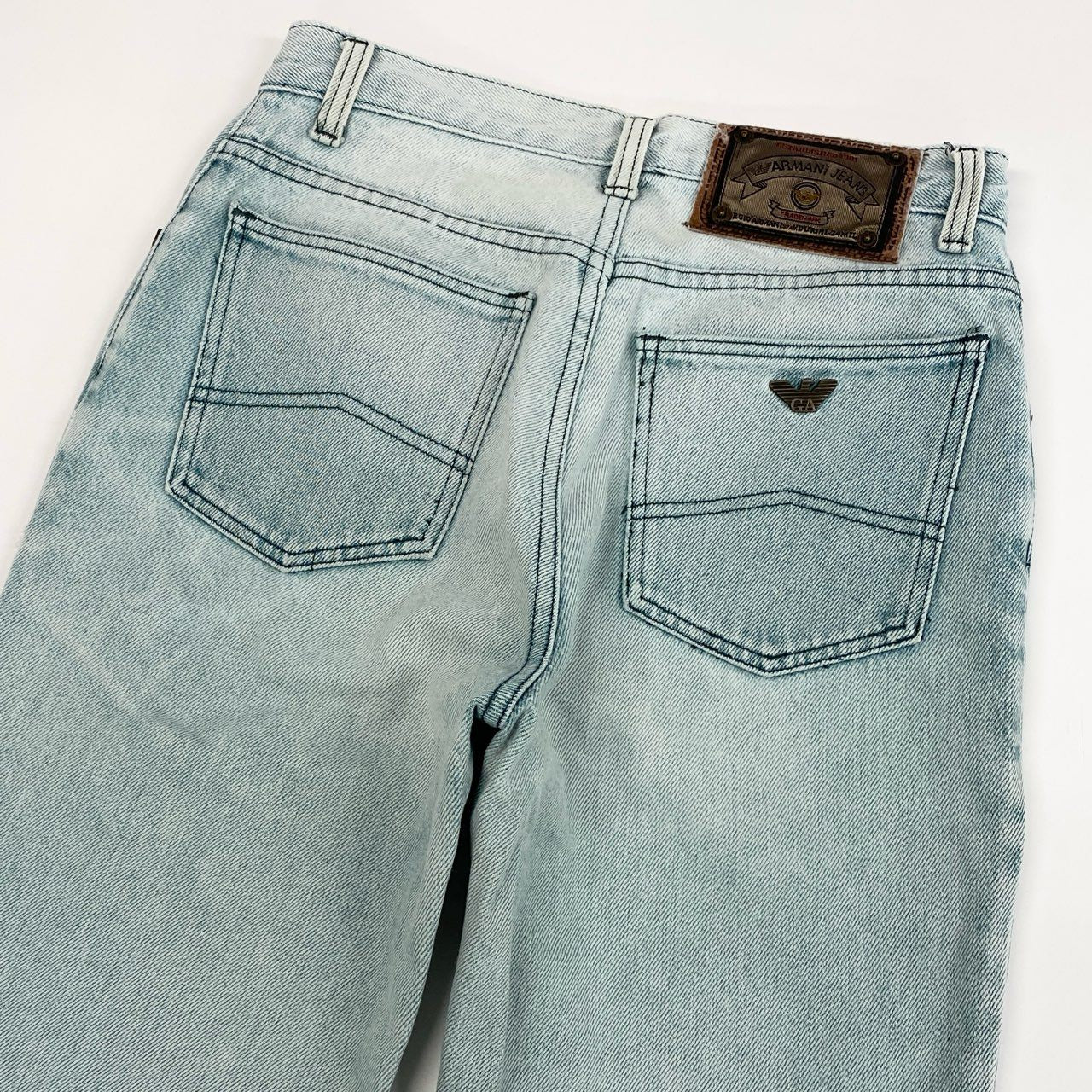 1j27 ARMANI JEANS アルマーニジーンズ 90’s デニムパンツ ジーンズ ジップフライ 28 1/2サイズ ブルー メンズu02t