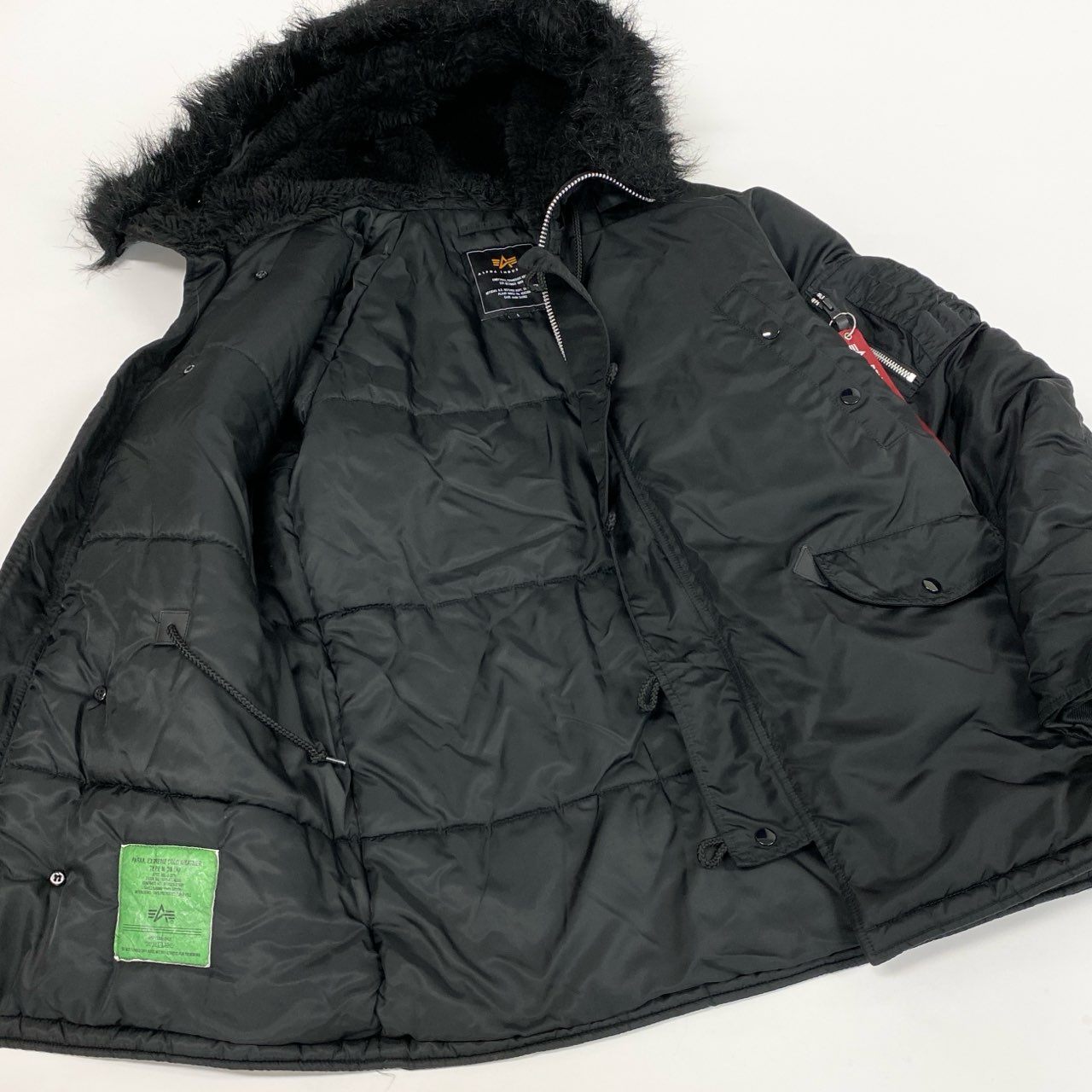 14L1 《美品》 ALPHA INDUSTRIES アルファ インダストリーズ N-3B フライトジャケット 20094-7501 L ブラック EDWIN企画 コート アメカジt18r