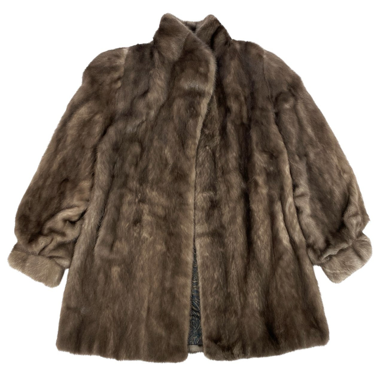 23L1 AMERICAN FUR AWARDS アメリカンファーアワード 4つ星 ブルーアイリス ミンク セミロングコート グレージュ 最高級本毛皮 MINK FURt18r