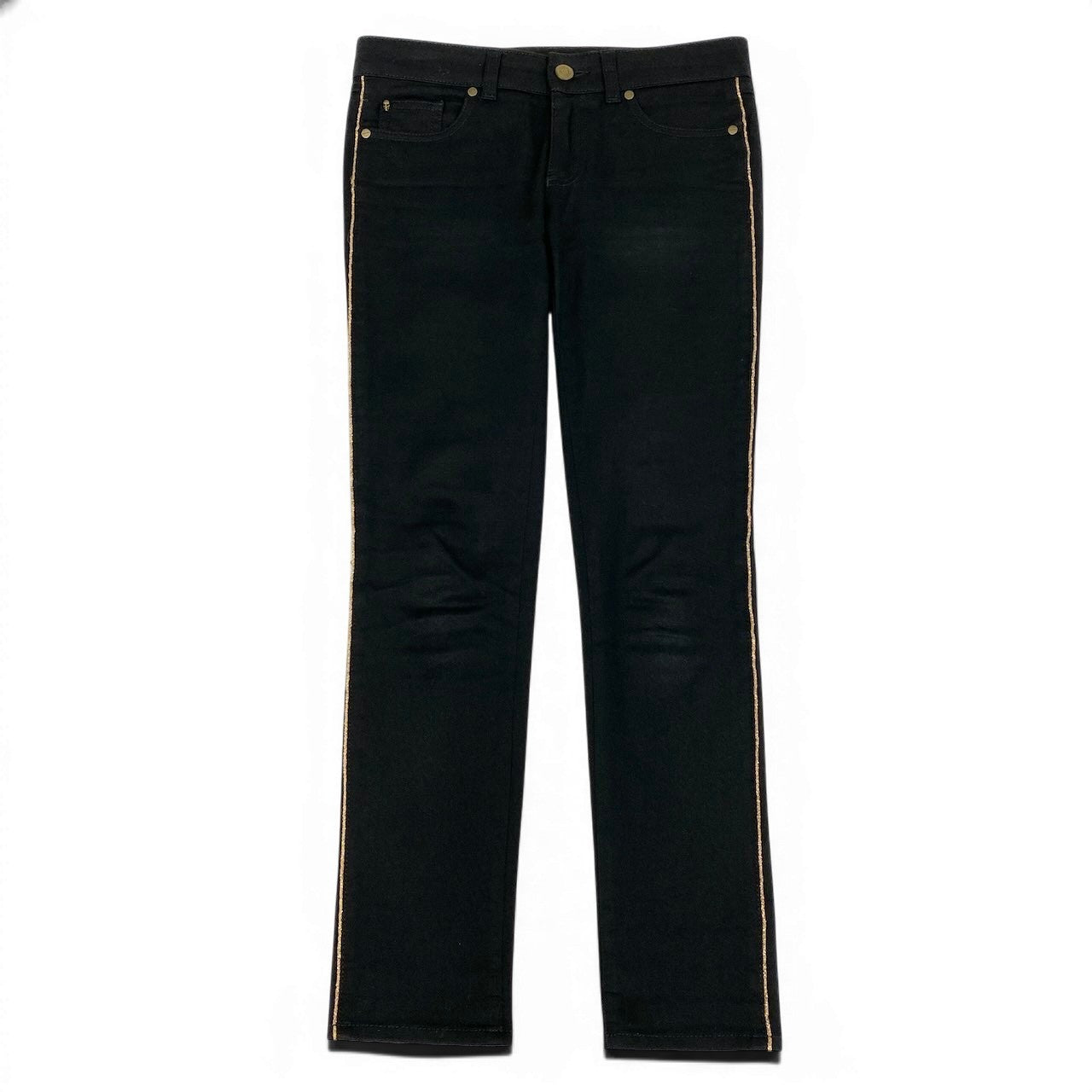 7d16 ALEXANDER MQUEEN アレキサンダーマックイーン スキニーパンツ ブラックデニムパンツ ボトムス 38サイズ ブラック レディース 女性用u02t