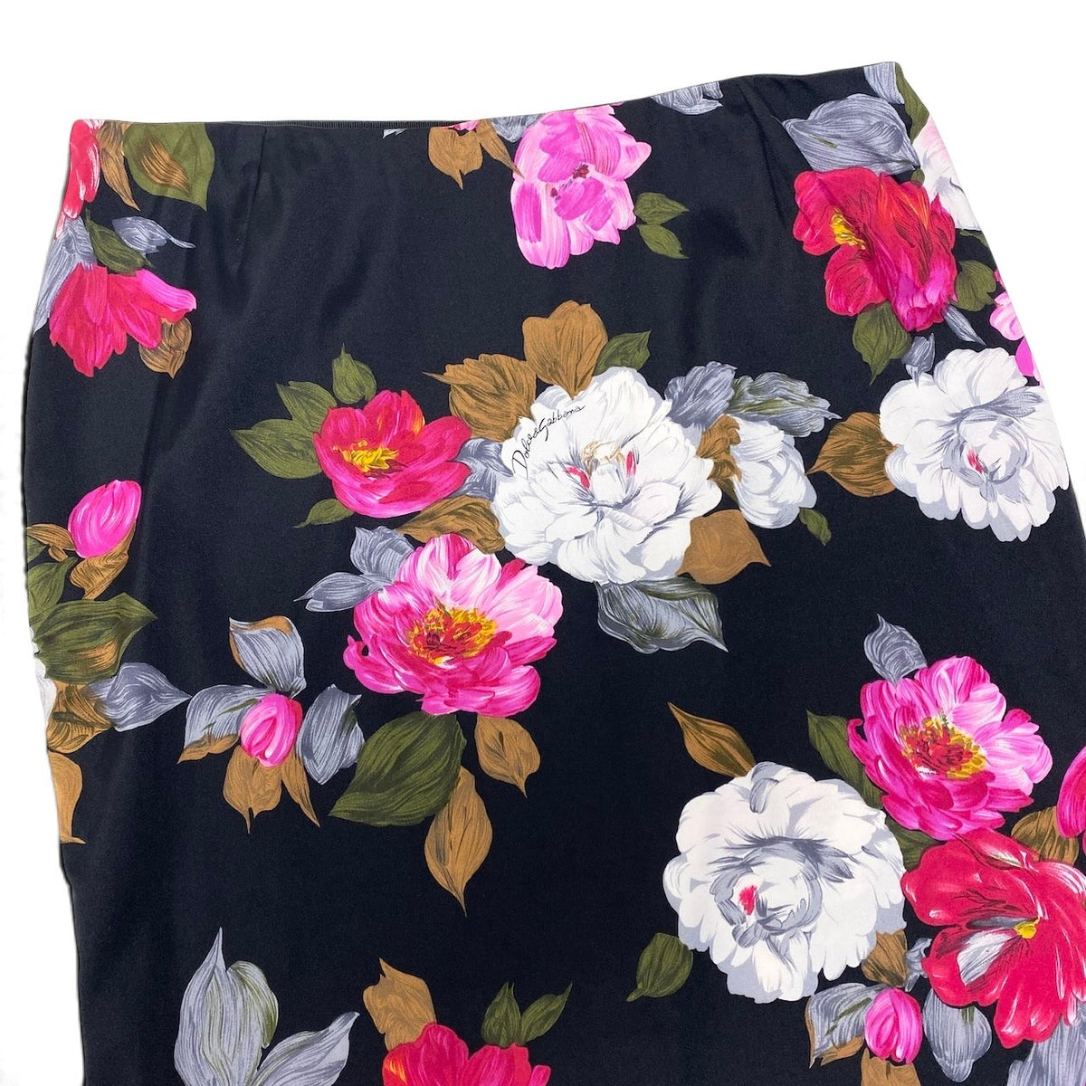 53i26 DOLCE&GABBANA ドルチェアンドガッパーナ タイトスカート シルクスカート 花柄プリント 42サイズ マルチカラー レディース 女性用u02t