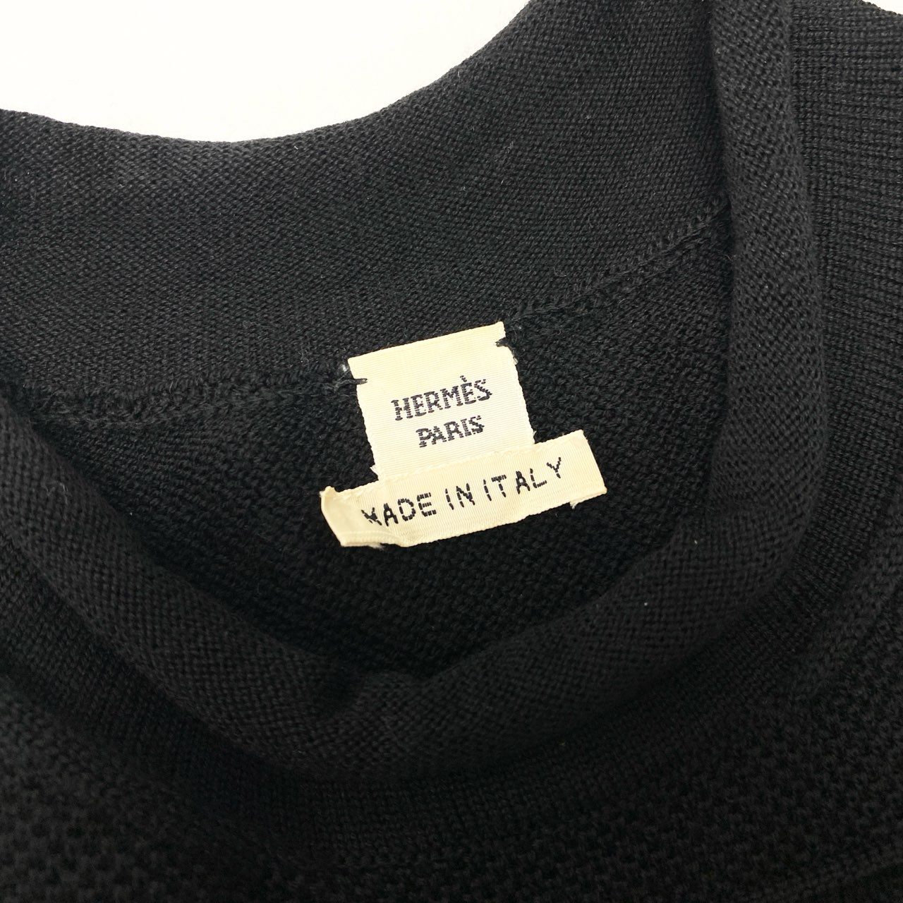 Hc5 HERMES エルメス タイトニットベスト ニット トップス サイズ34 ブラック レディース 女性用k02i