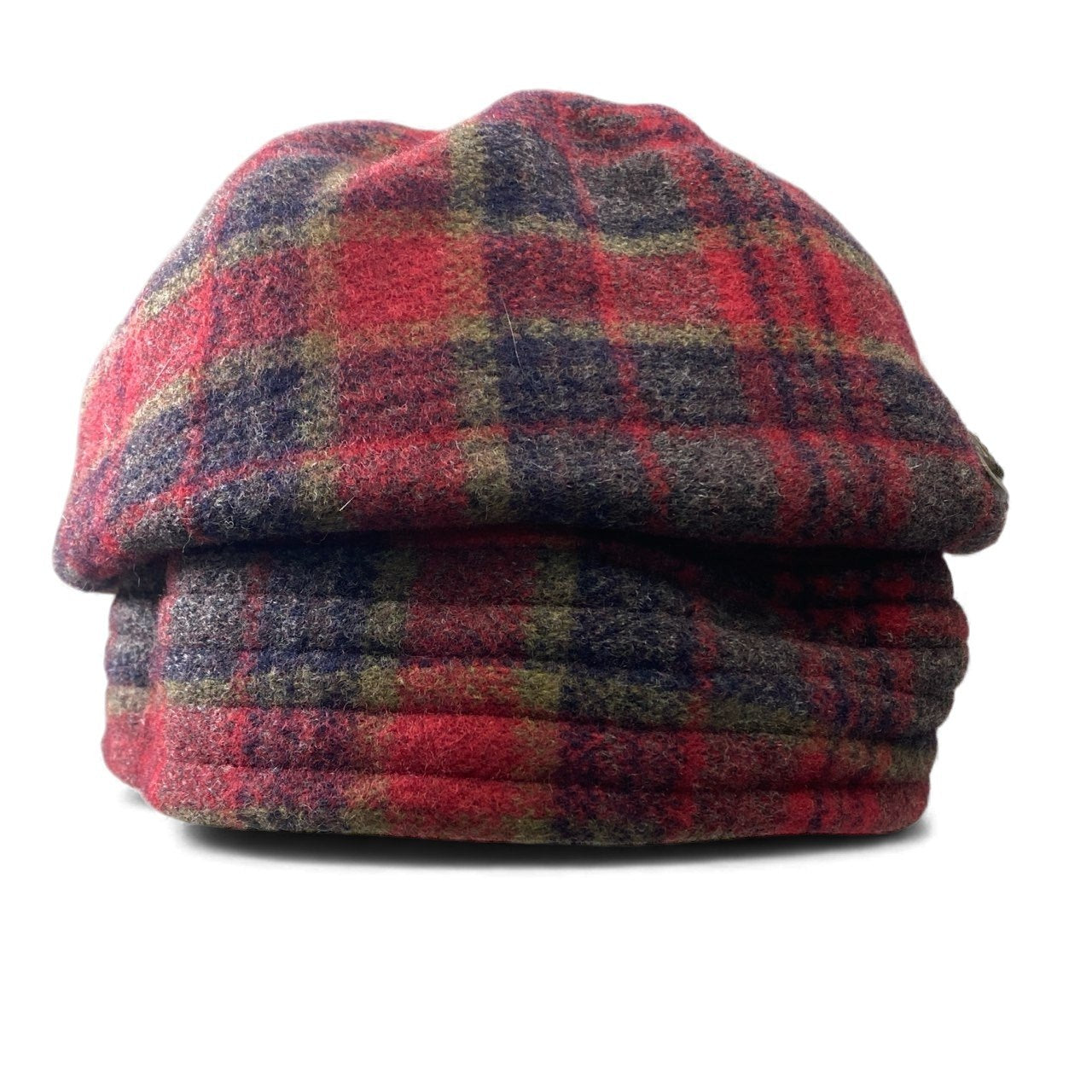 k16 《美品》 Vivienne Westwood ヴィヴィアンウエストウッド クロッシェハット メタルオーブ M レッド チェック柄 日本製 帽子 ヘッドウェア