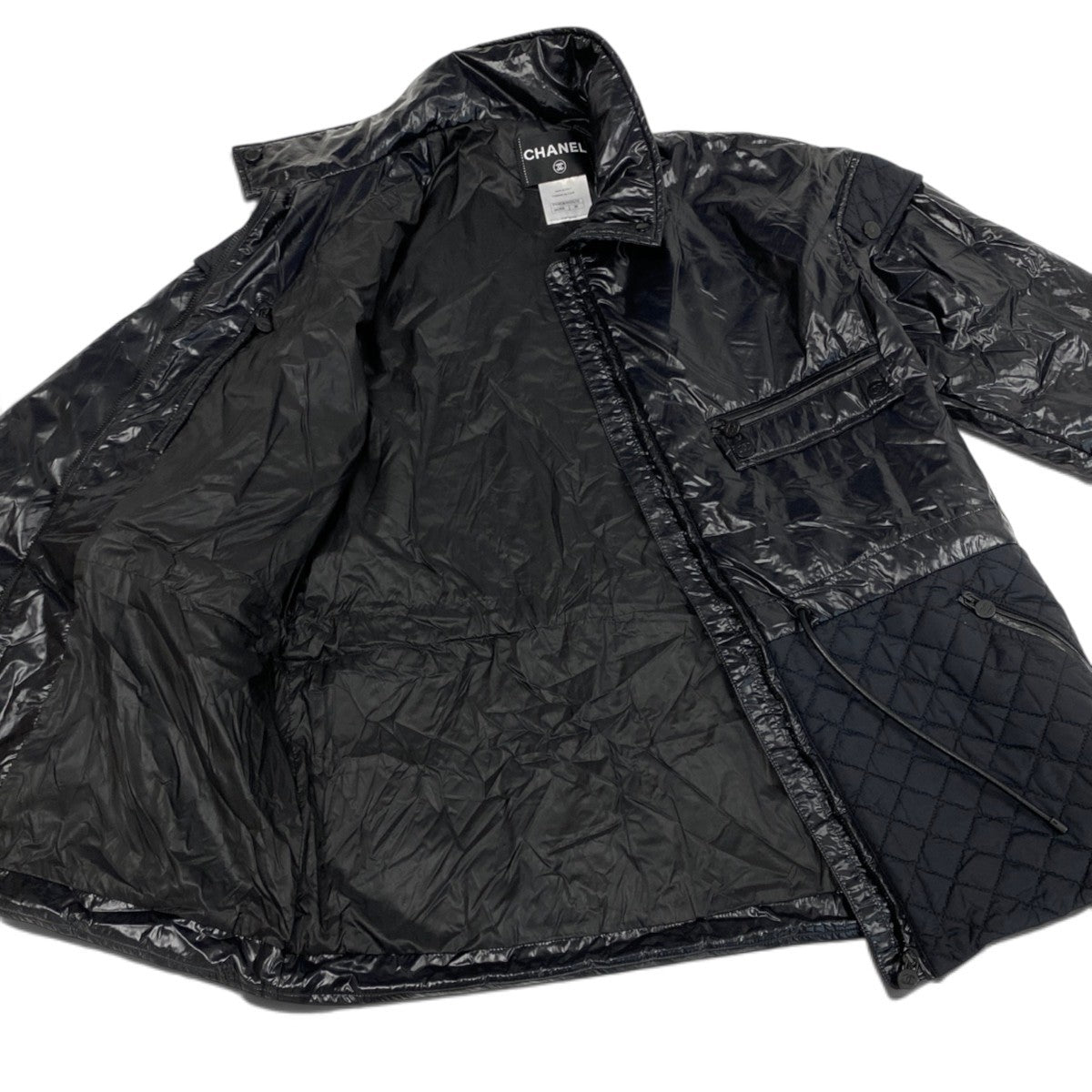 i22 CHANEL シャネル マトラッセ ナイロンジャケット Matelasse Nylon Jacket P44636 Size36 ブラックt18r