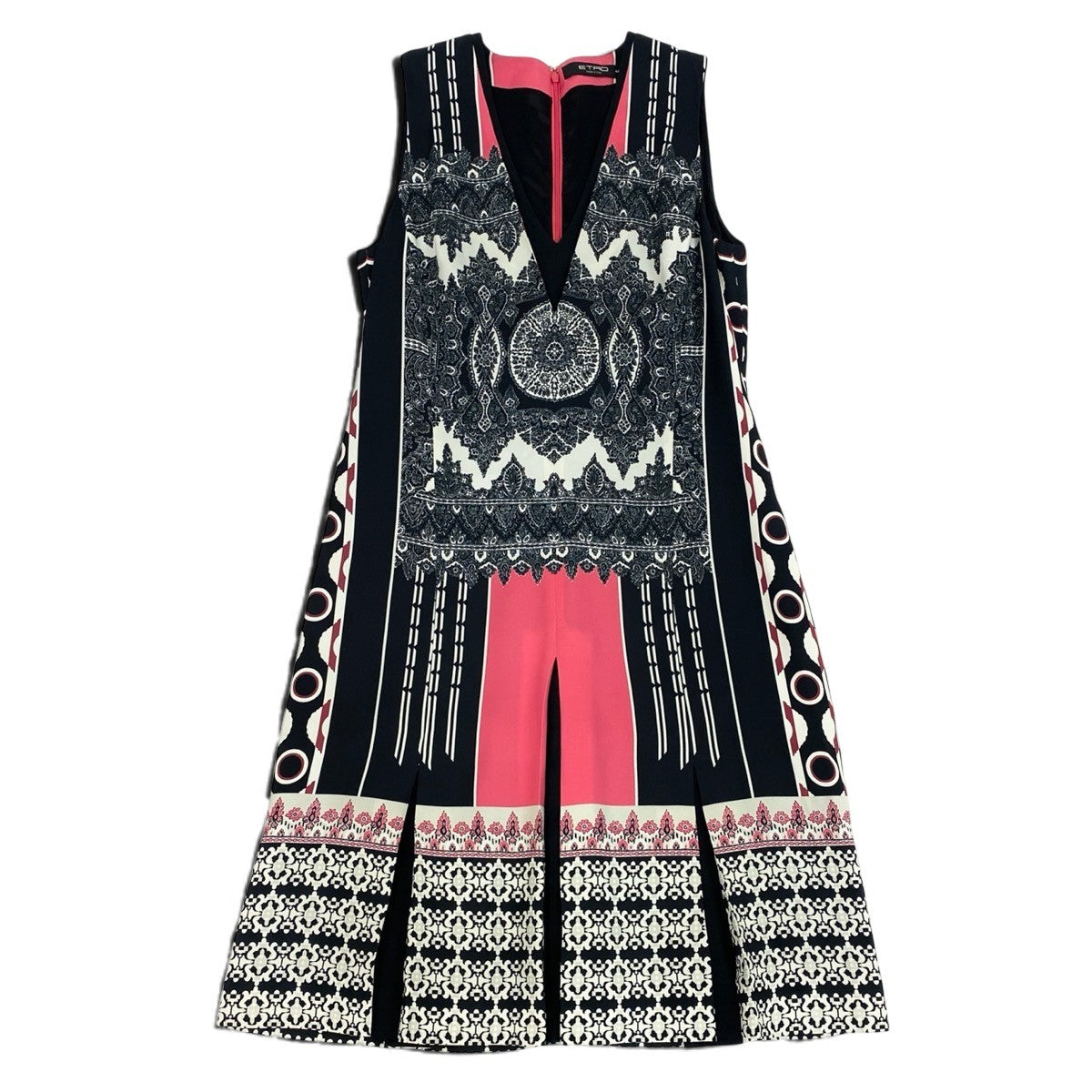 h17 【美品】ETRO エトロ ノースリーブロングドレスワンピース 44サイズ レーヨン100％ レディース 女性用k02i