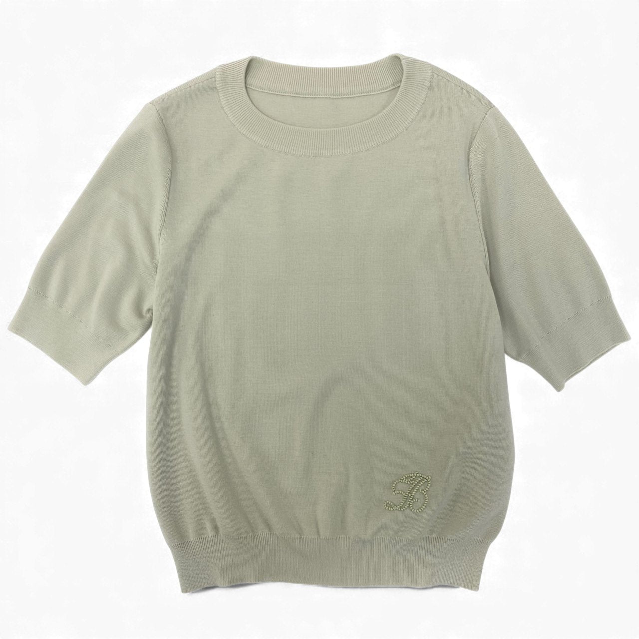 21k11 FOXEY フォクシー Plaisir プレジール 銀座本店限定カラー 半袖 ニットセーター レディース 女性用 40 パールグリーン ウール100％u02t