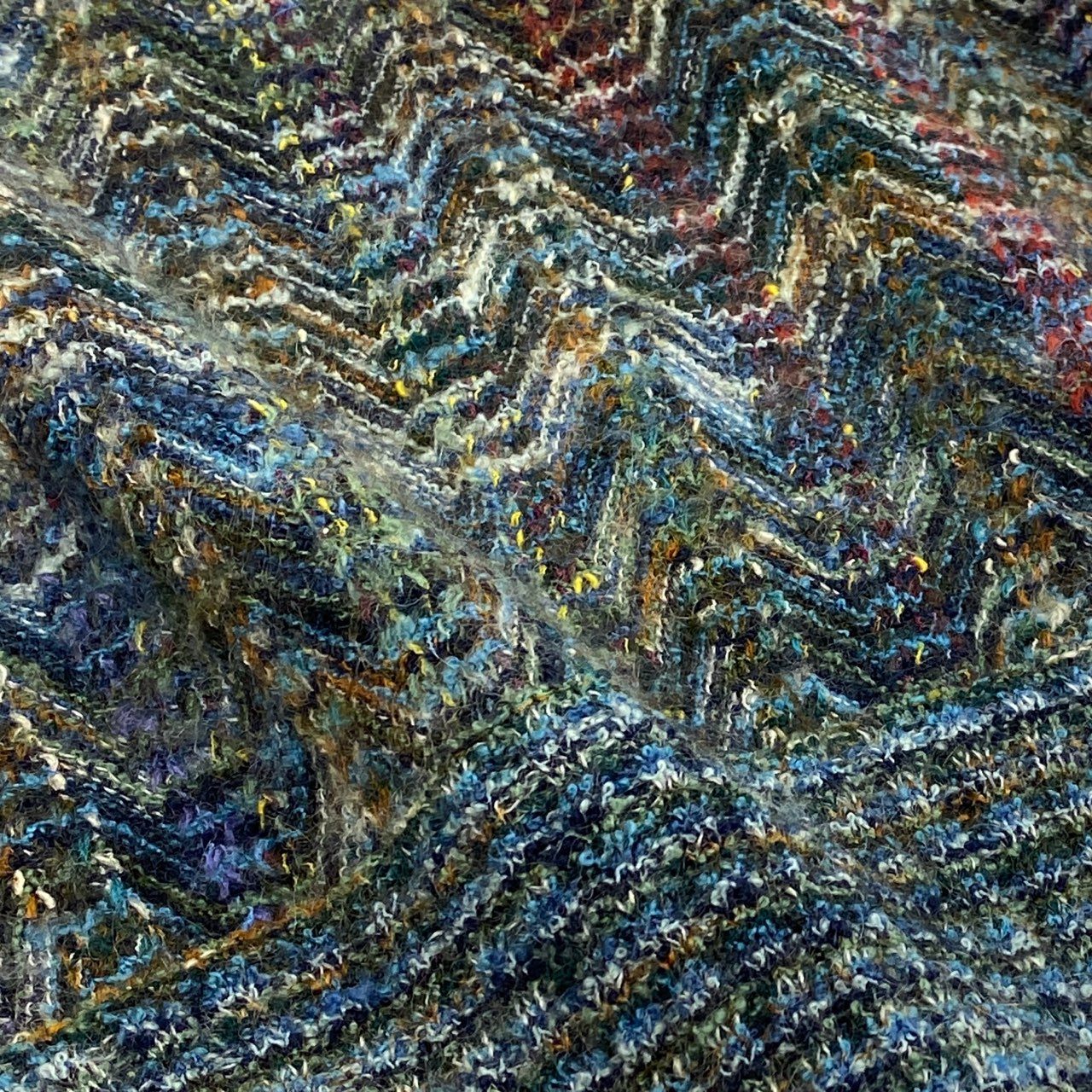 8j10 《美品》MISSONI ミッソーニ ミックスニット ニットセーター ロングスリーブ 72サイズ マルチカラー メンズu02t