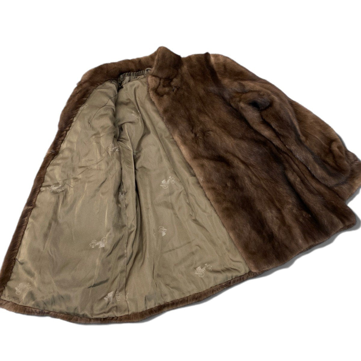 61h19 パステルミンク ファーコート サイズF 茶系 本毛皮 Pastel Mink Fur Coat リアルファーt18r